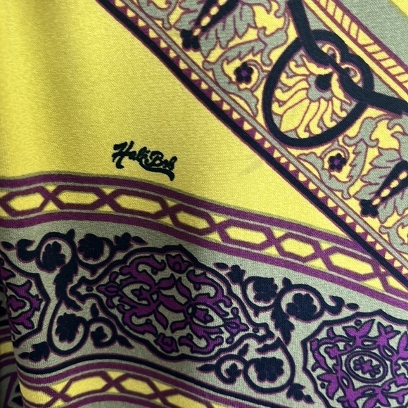 Hale Bob Bright Paisley Pattern Gold Long Sleeve Dress Sz S SPOT - Picture 4 of 6